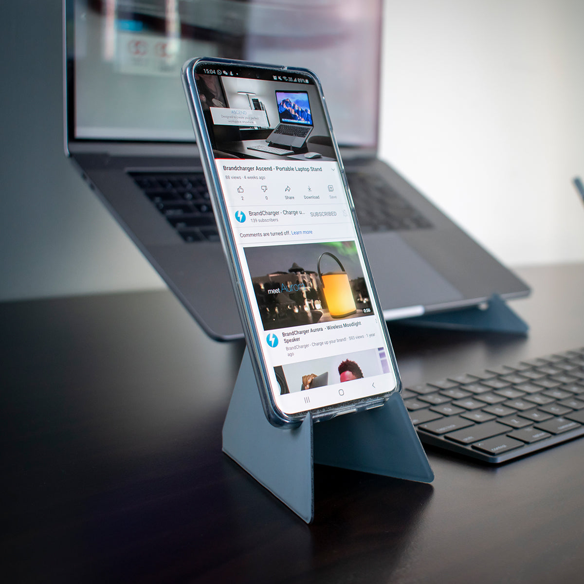 BrandCharger Ascend Eco Mini Phone and Tablet Stand - Inuse2