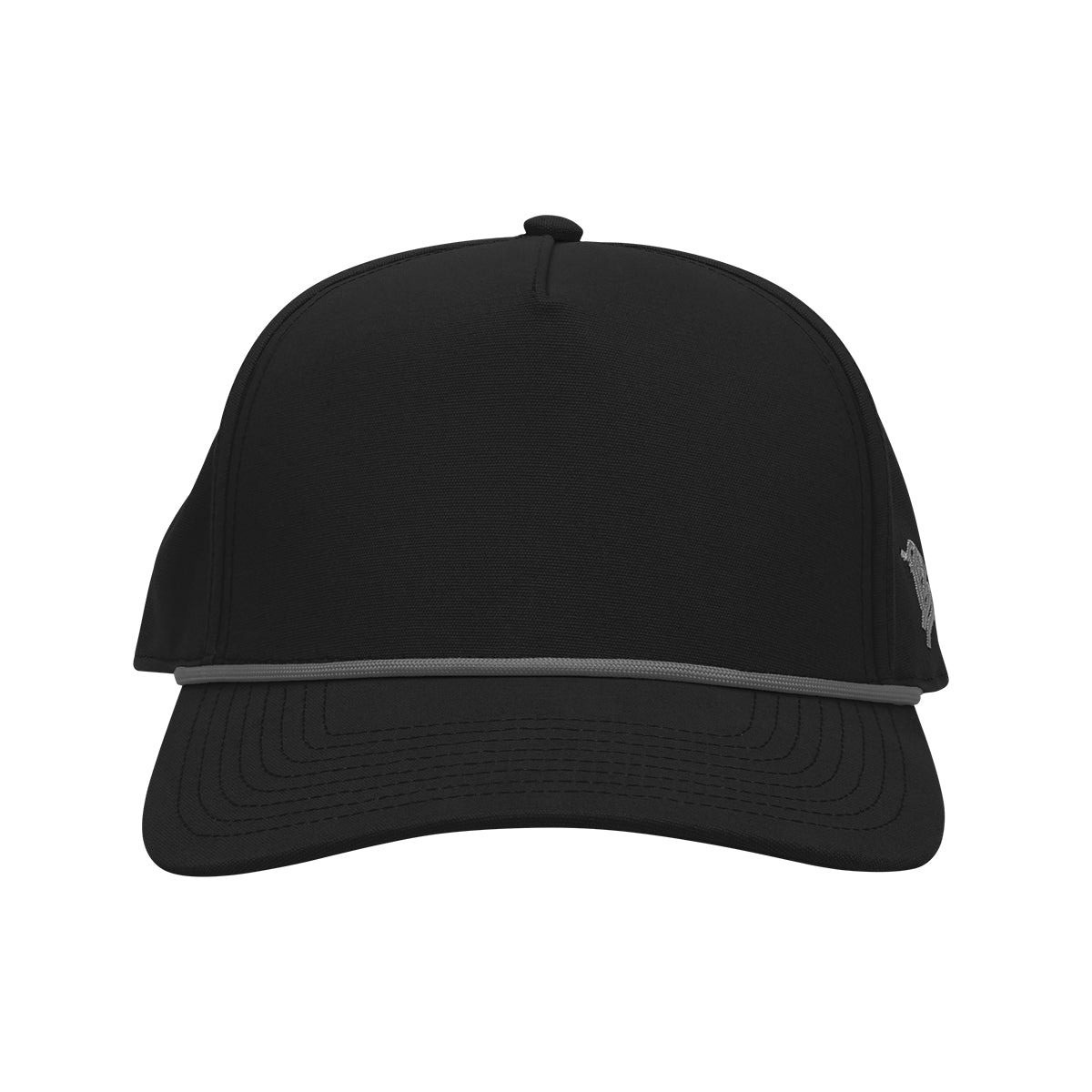 Branded Bills 33409 Canvas Rope Cap, Bare Curved Embroidery - Black - Front