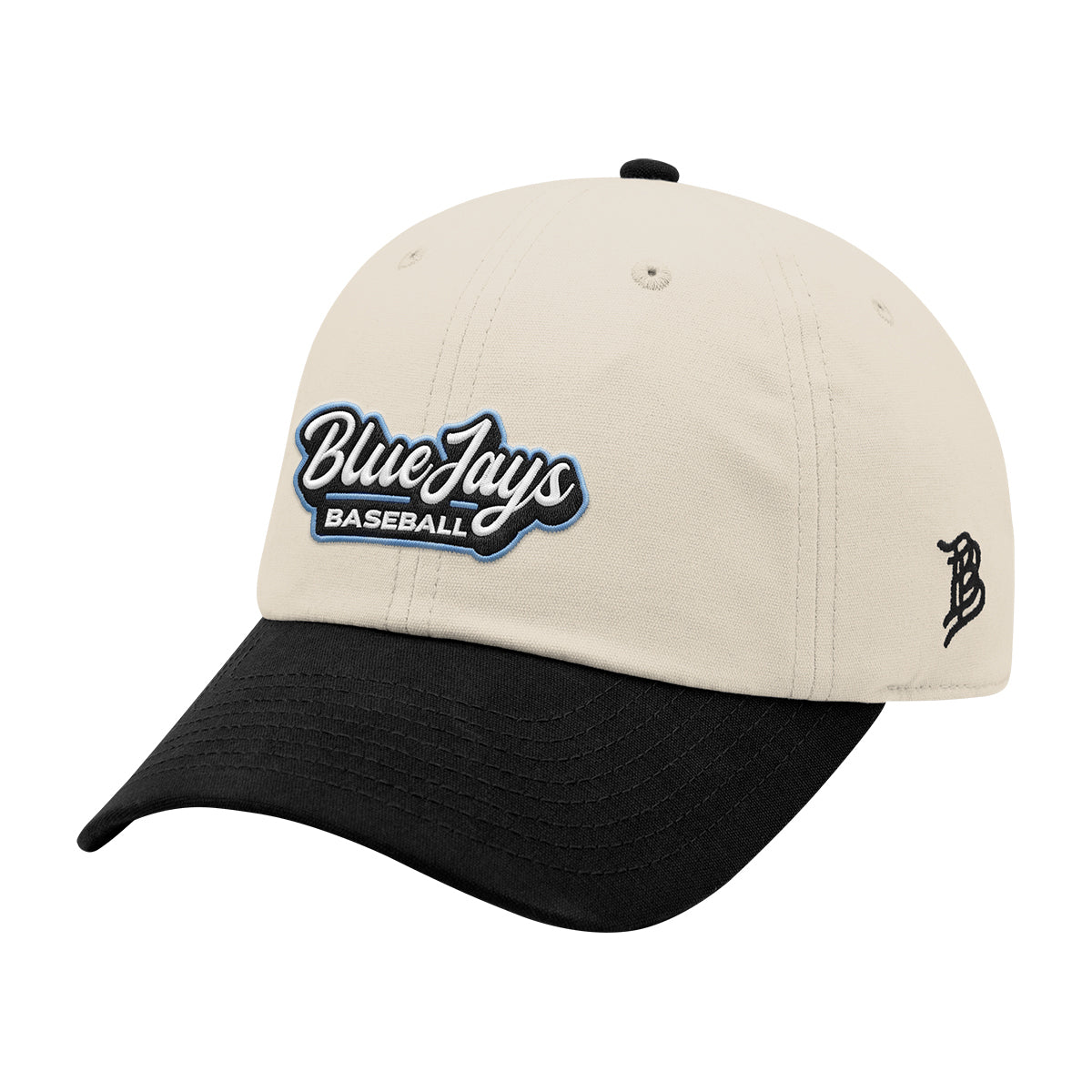 Branded Bills 525-01X Bare Curved Performance Cotton Dad Cap - Beige with Black - Embroidery