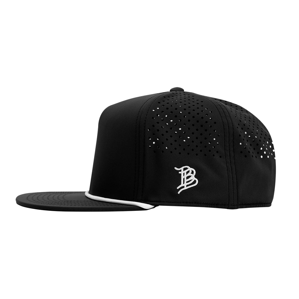 Branded Bills 555 Rope Cap, Bare Flat Embroidery - Black - Side