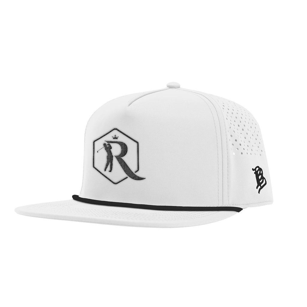 Branded Bills 555 Rope Cap, Bare Flat Embroidery - White with Black - Embroidery