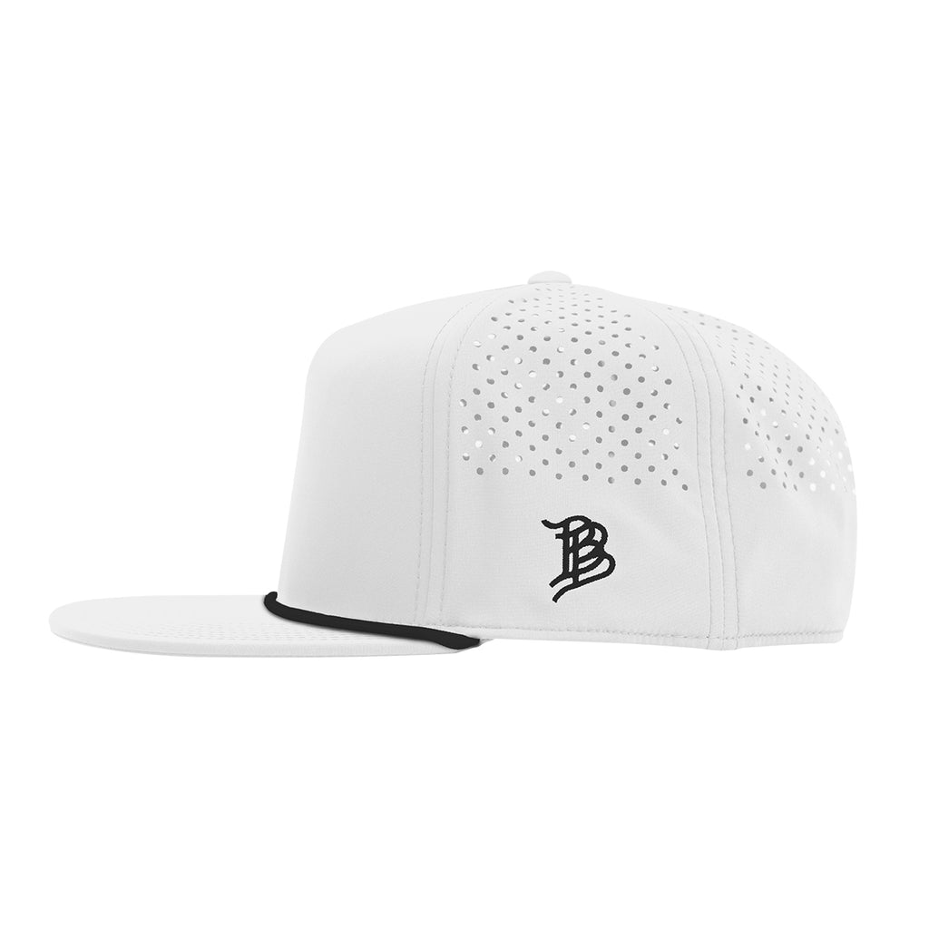 Branded Bills 555 Rope Cap, Bare Flat Embroidery - White with Black - Side
