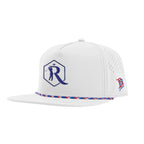 Branded Bills 555 Rope Cap, Bare Flat Embroidery - White with Red/White/Blue - Embroidery