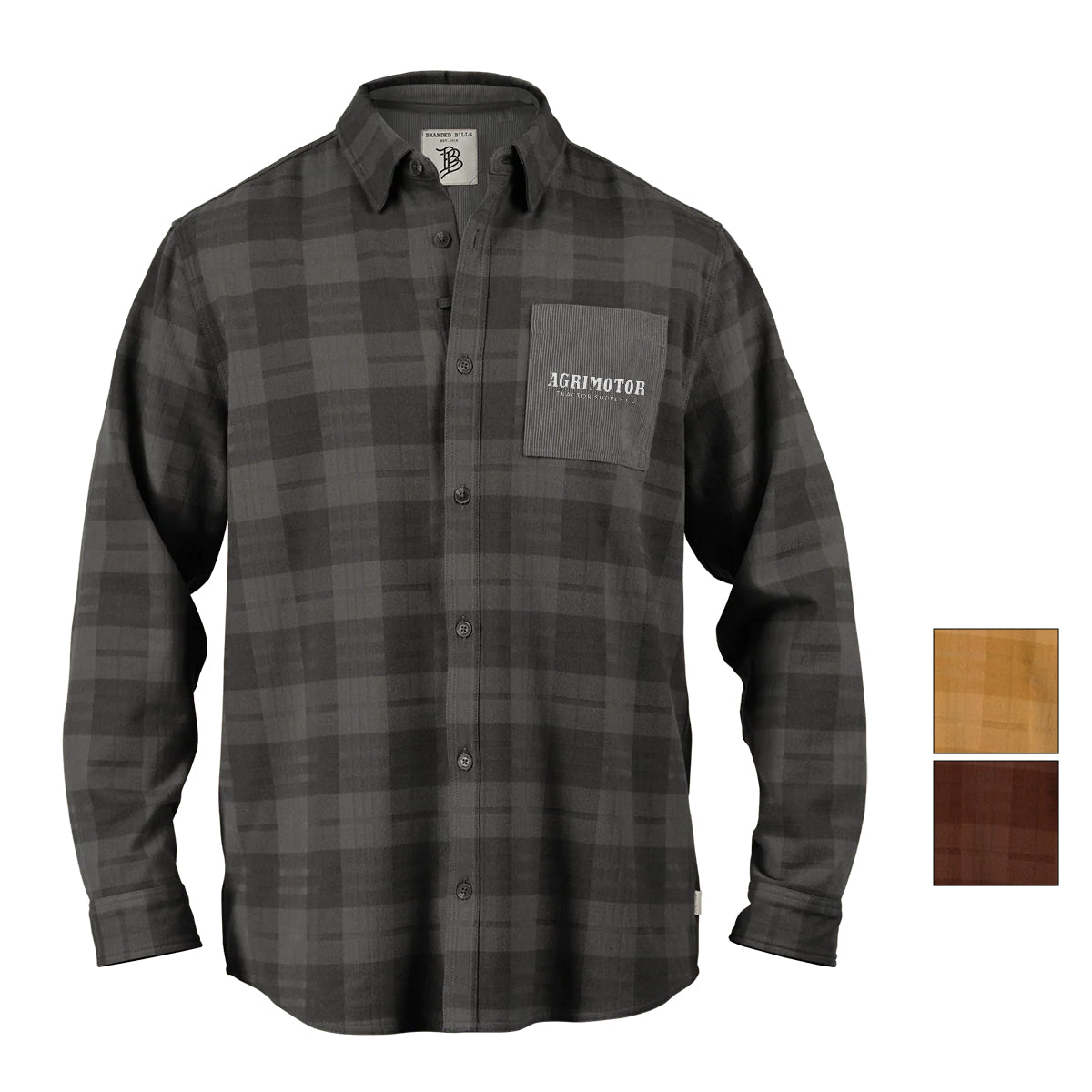 Branded Bills Bare Cordridge Flannel - Charcoal