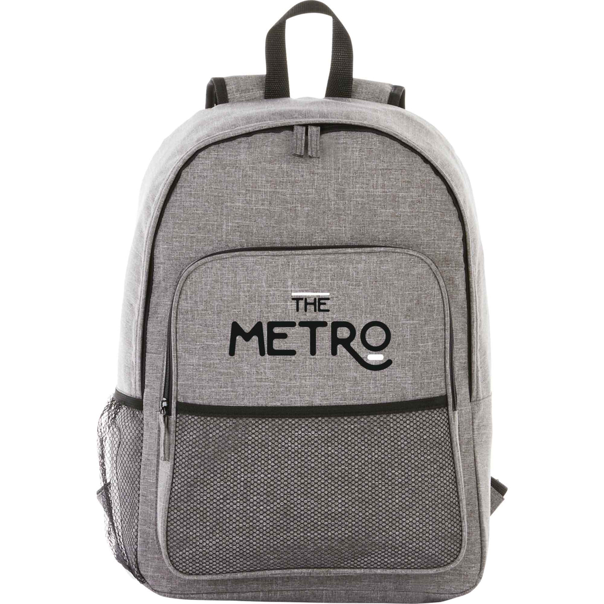 Brandt Polycanvas Laptop Backpack, 15 Inch Embroidery - Graphite - Front