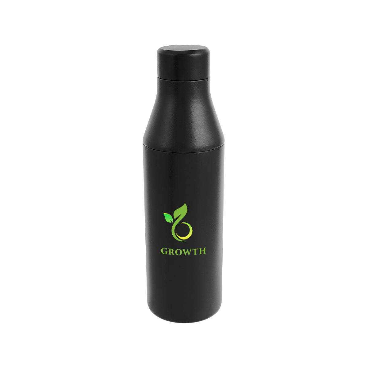 Branson Recycled Stainless Steel Bottle, 15 oz - Black - Colorbrite