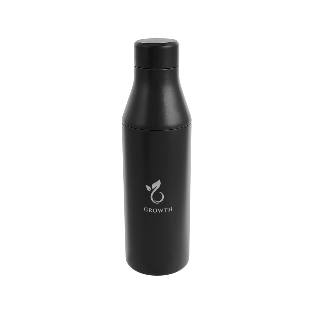 Branson Recycled Stainless Steel Bottle, 15 oz - Black - Laser Engraving