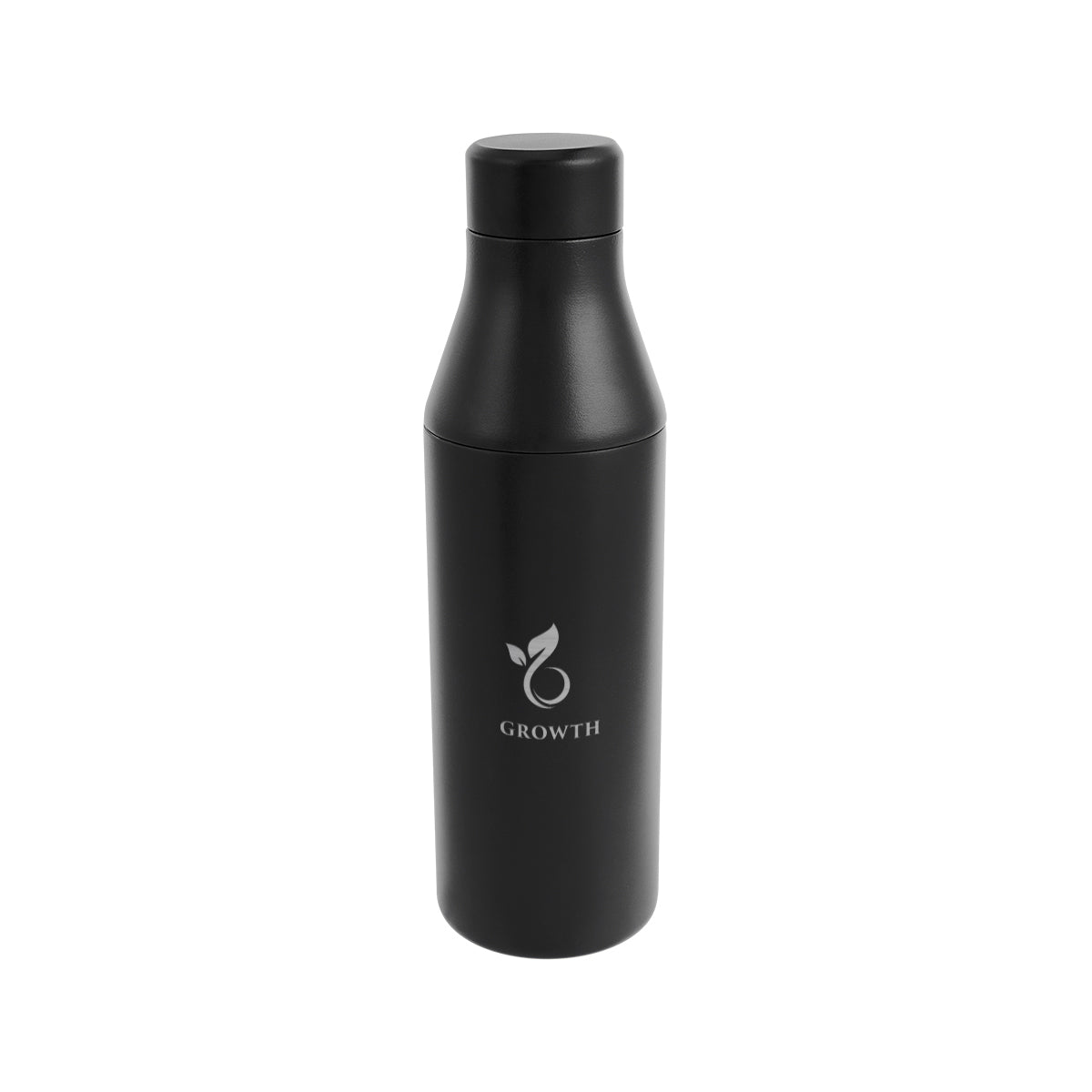 Branson Recycled Stainless Steel Bottle, 15 oz - Black - Laser Engraving