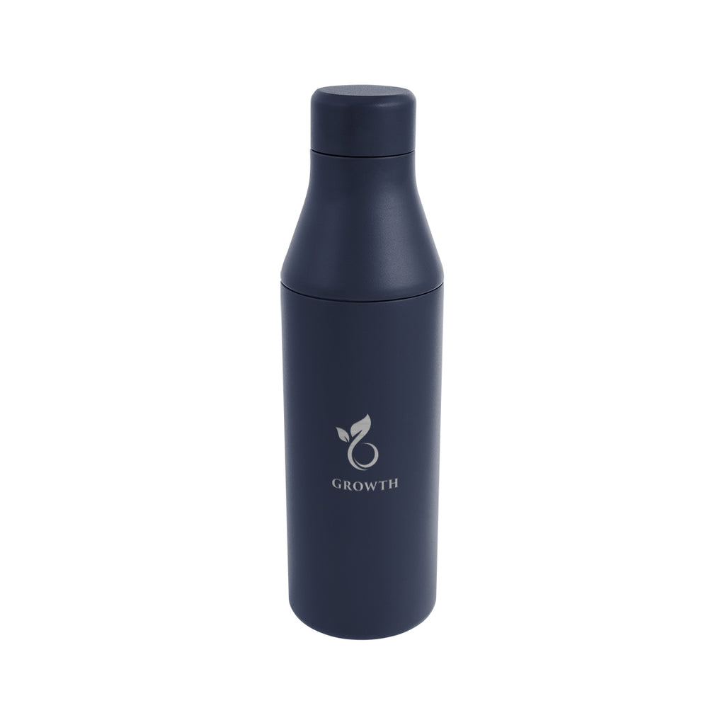 Branson Recycled Stainless Steel Bottle, 15 oz - Navy - Laser Engraving