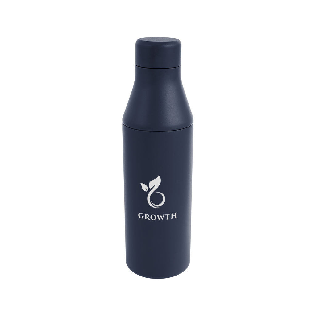 Branson Recycled Stainless Steel Bottle, 15 oz - Navy - Silk Screen