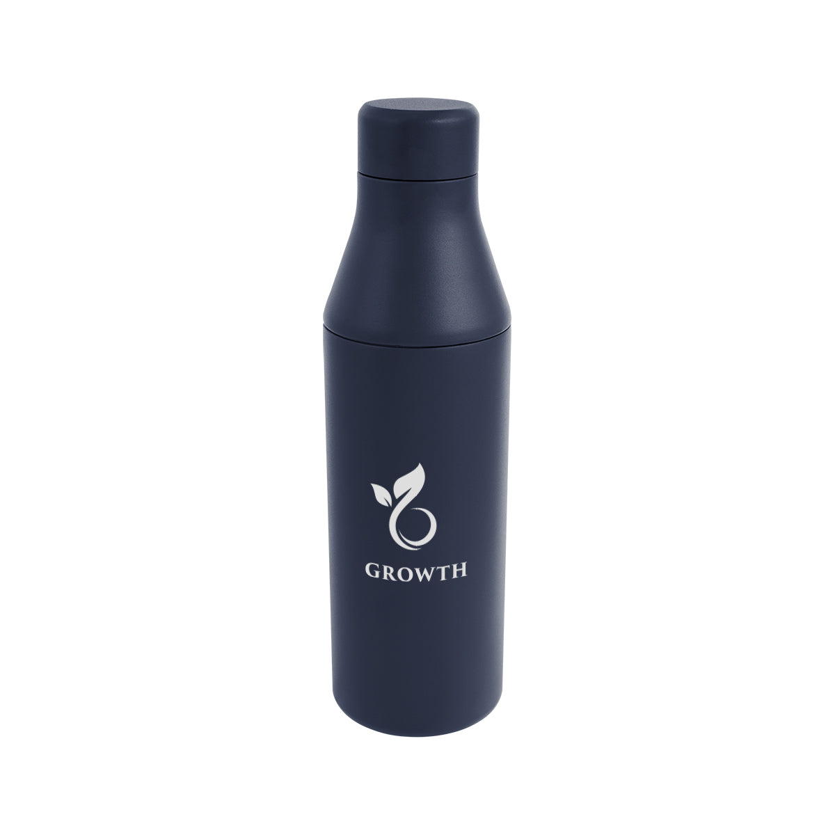 Branson Recycled Stainless Steel Bottle, 15 oz - Navy - Silk Screen