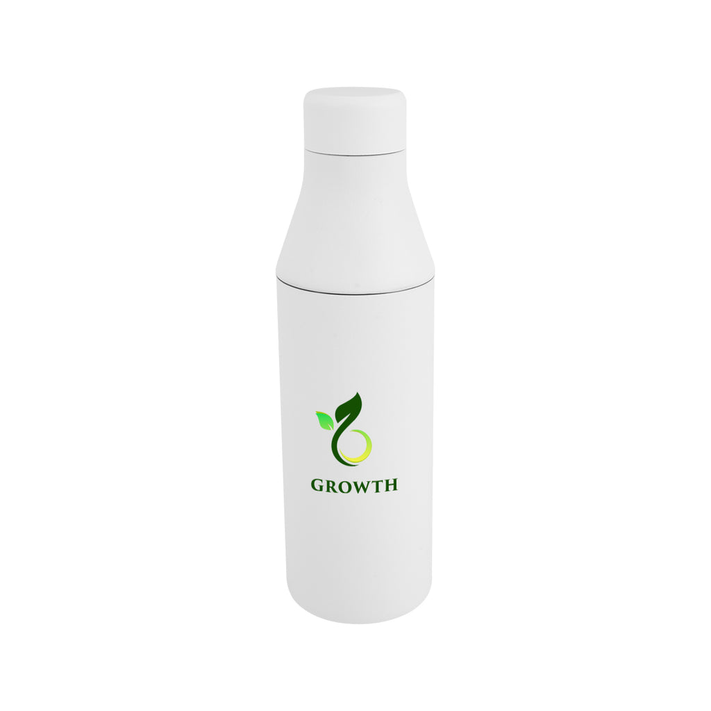 Branson Recycled Stainless Steel Bottle, 15 oz - White - Colorbrite