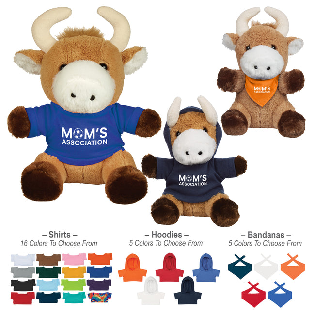 Brave Bull Plush Toy, 6 Inch