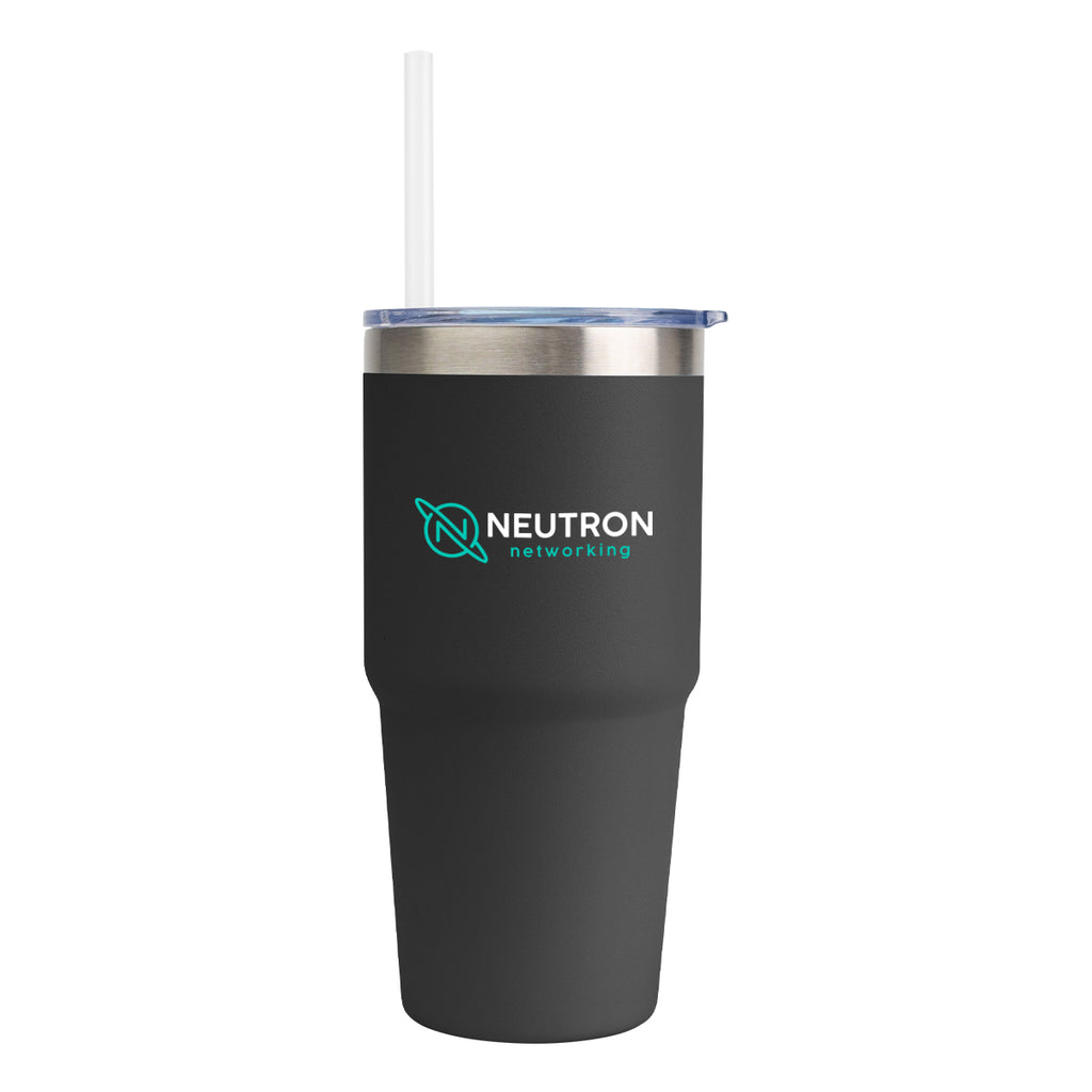Brea Recycled Stainless Steel Tumbler, 14 oz - Black - Colorbrite