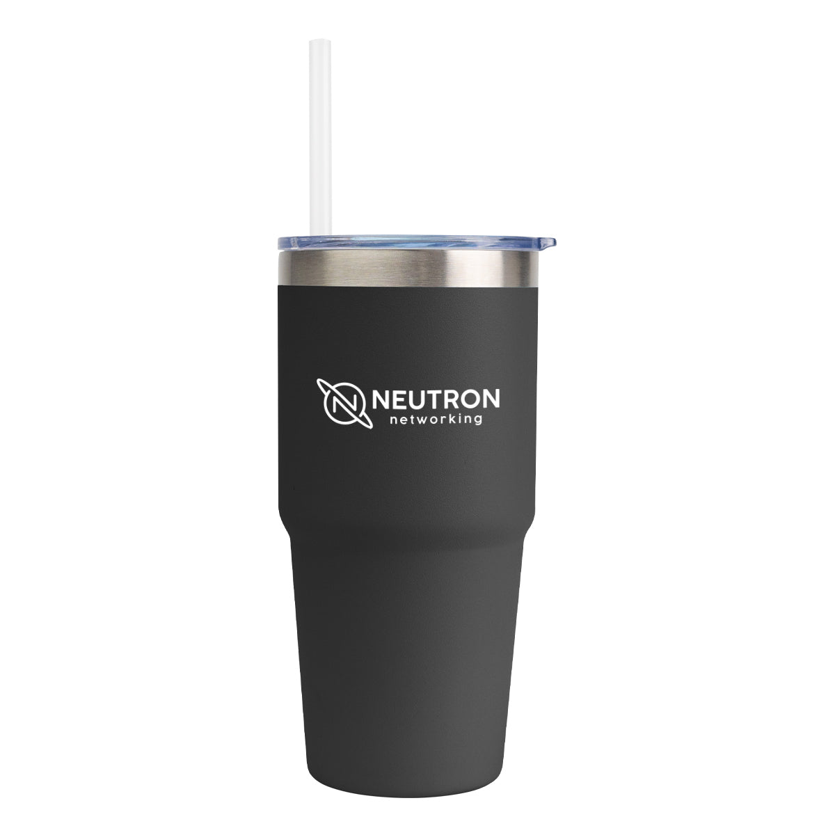 Brea Recycled Stainless Steel Tumbler, 14 oz - Black - Silk Screen