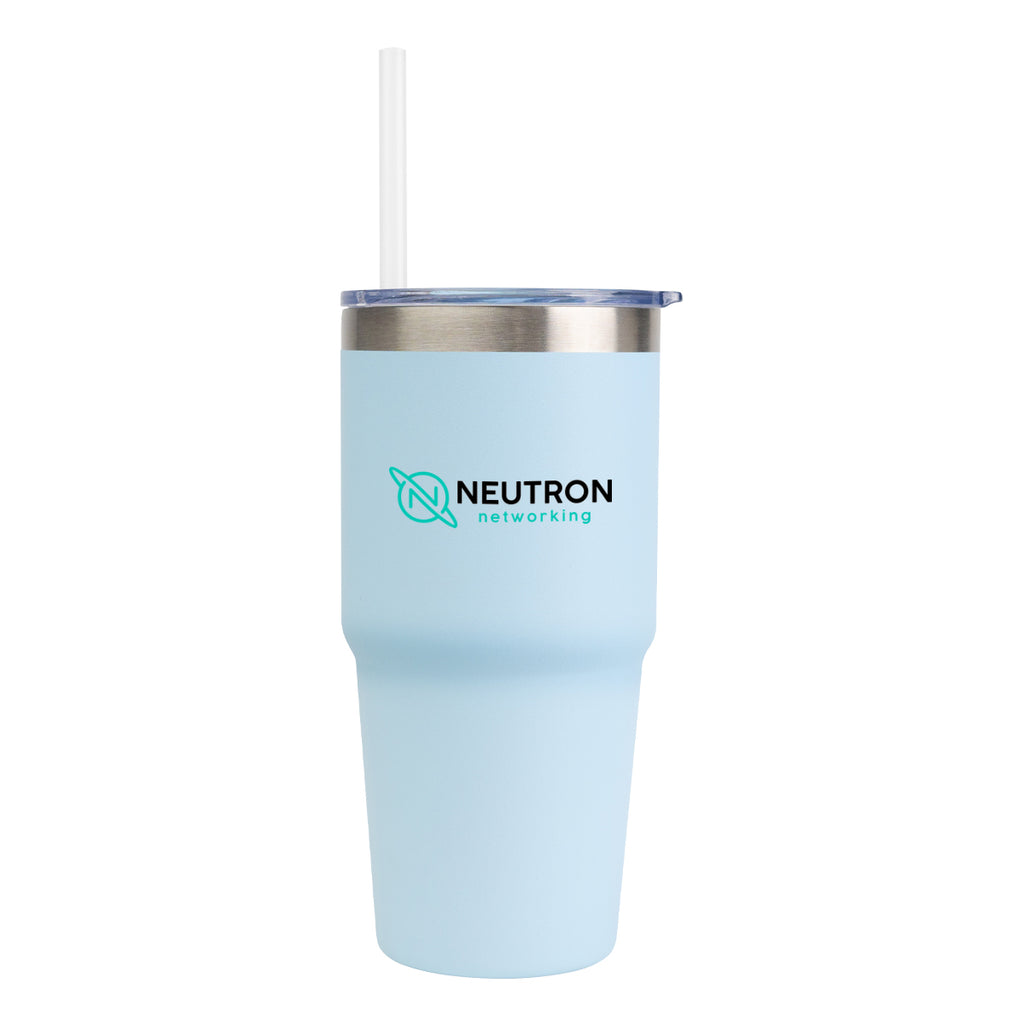 Brea Recycled Stainless Steel Tumbler, 14 oz - Light Blue - Colorbrite