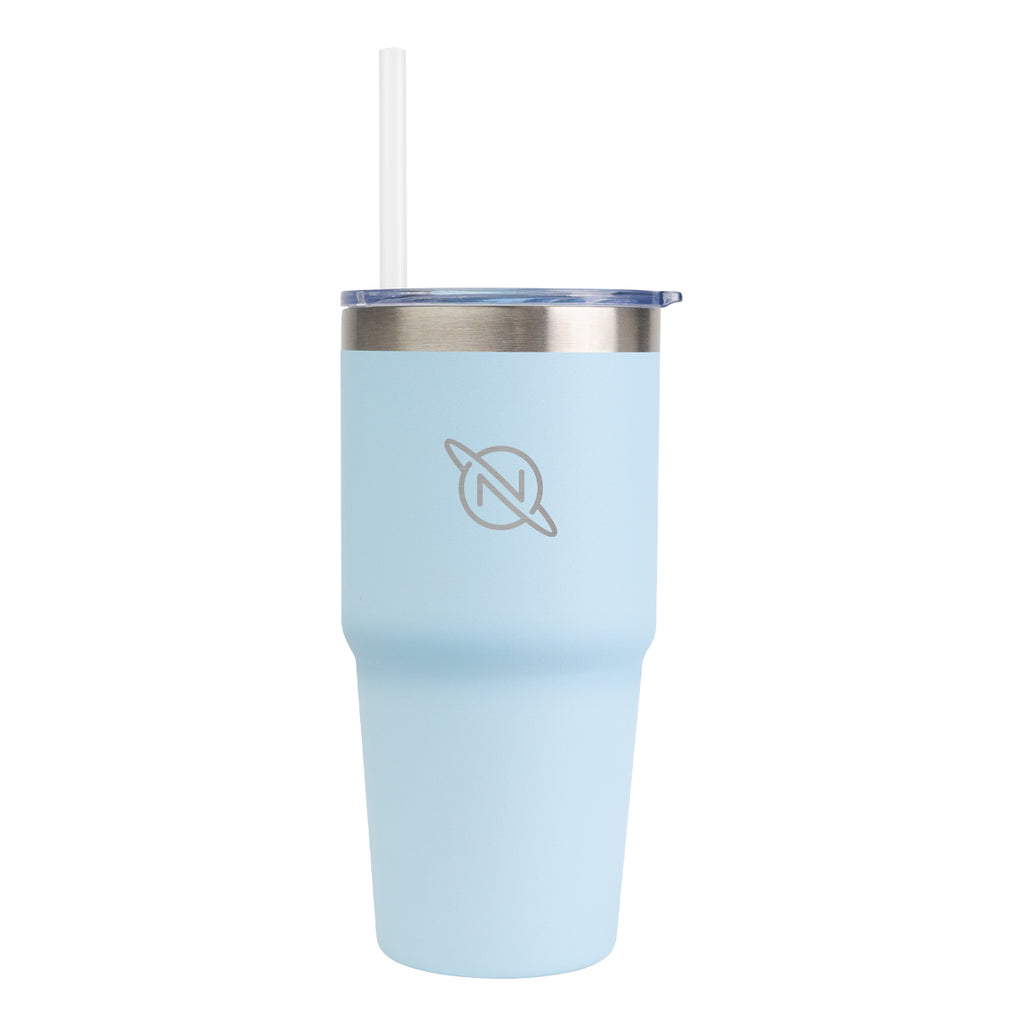 Brea Recycled Stainless Steel Tumbler, 14 oz - Light Blue - Laser Engraving