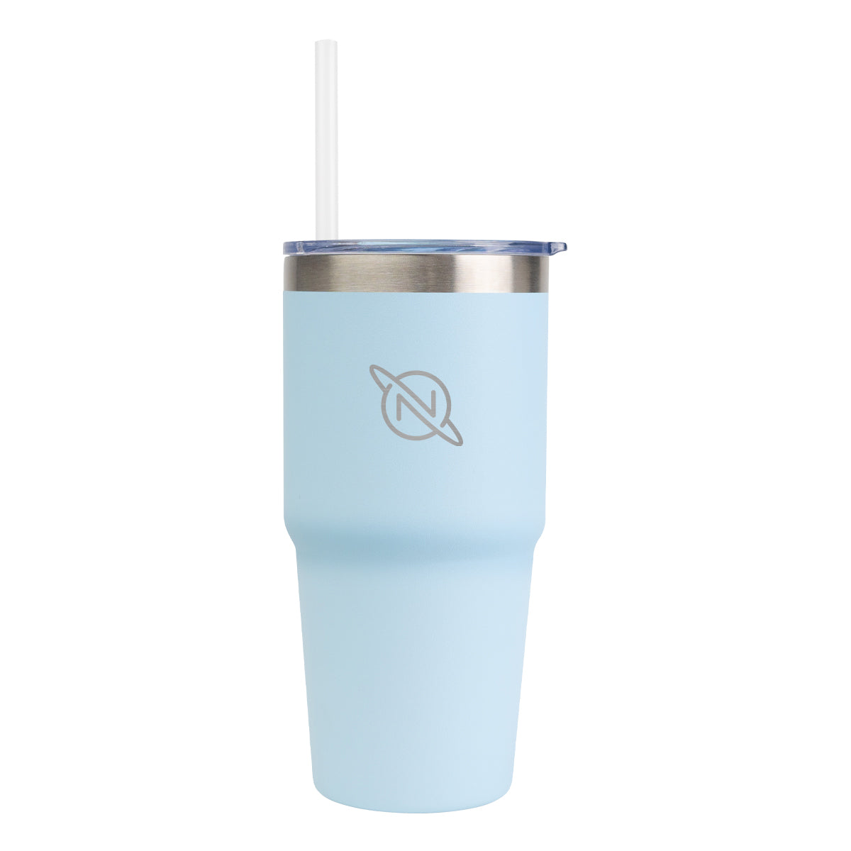 Brea Recycled Stainless Steel Tumbler, 14 oz - Light Blue - Laser Engraving