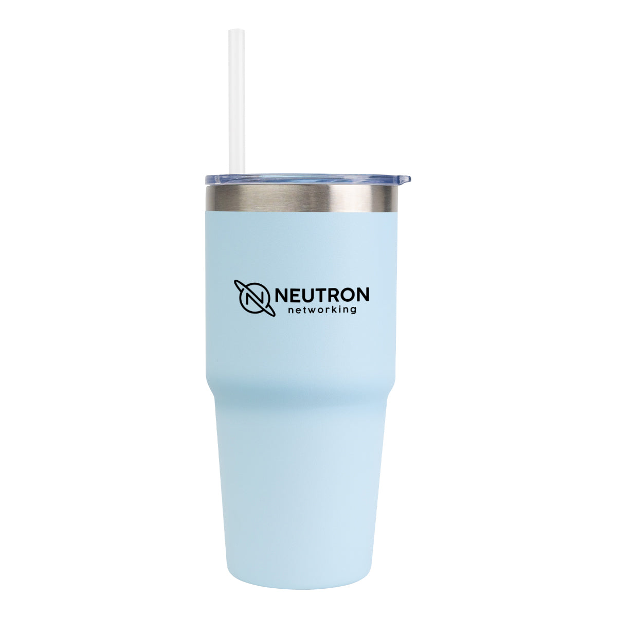 Brea Recycled Stainless Steel Tumbler, 14 oz - Light Blue - Silk Screen