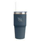 Brea Recycled Stainless Steel Tumbler, 14 oz - Navy - Laser Engraving
