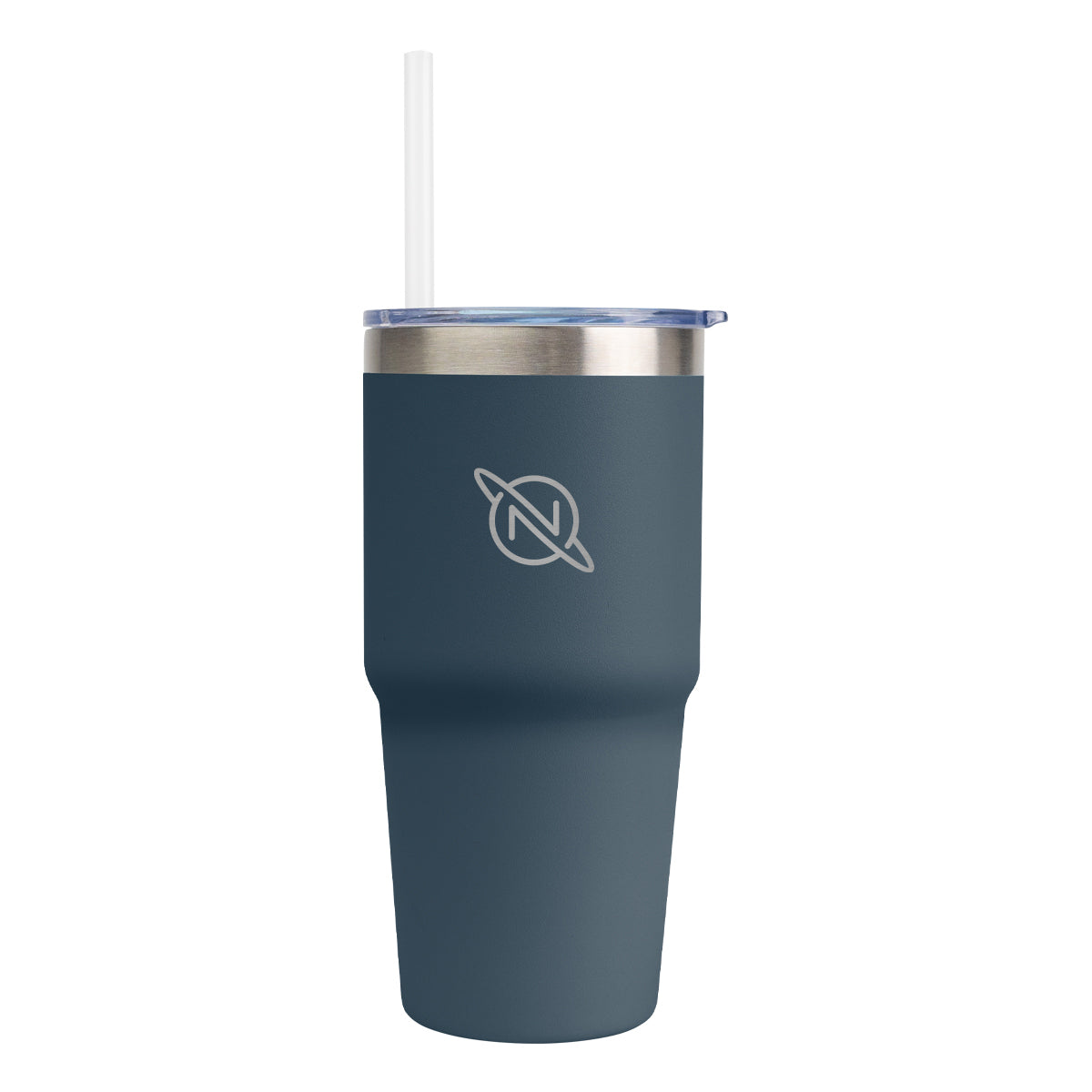 Brea Recycled Stainless Steel Tumbler, 14 oz - Navy - Laser Engraving