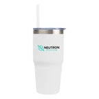 Brea Recycled Stainless Steel Tumbler, 14 oz - White - Colorbrite