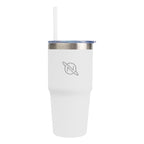 Brea Recycled Stainless Steel Tumbler, 14 oz - White - Laser Engraving