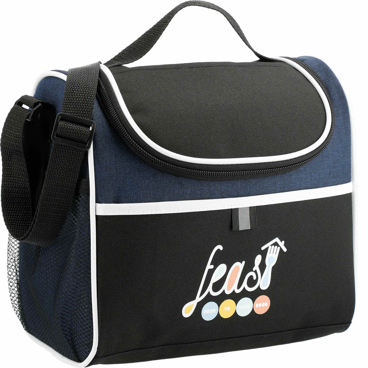 Break Time Lunch Cooler for 9 Cans Transfer - Navy - Right Angle