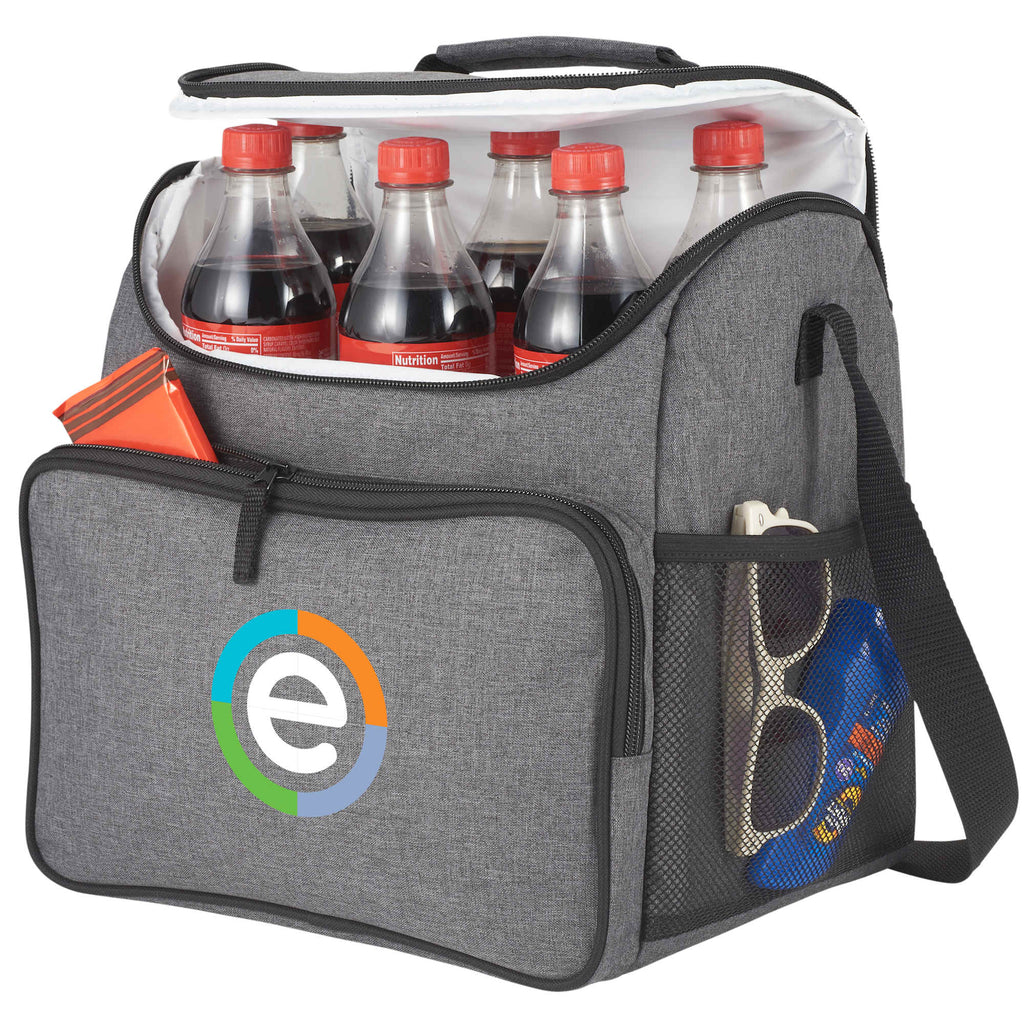 Break Time Recycled Event Cooler for 24 Cans Embroidery - Charcoal - Left Angle 2