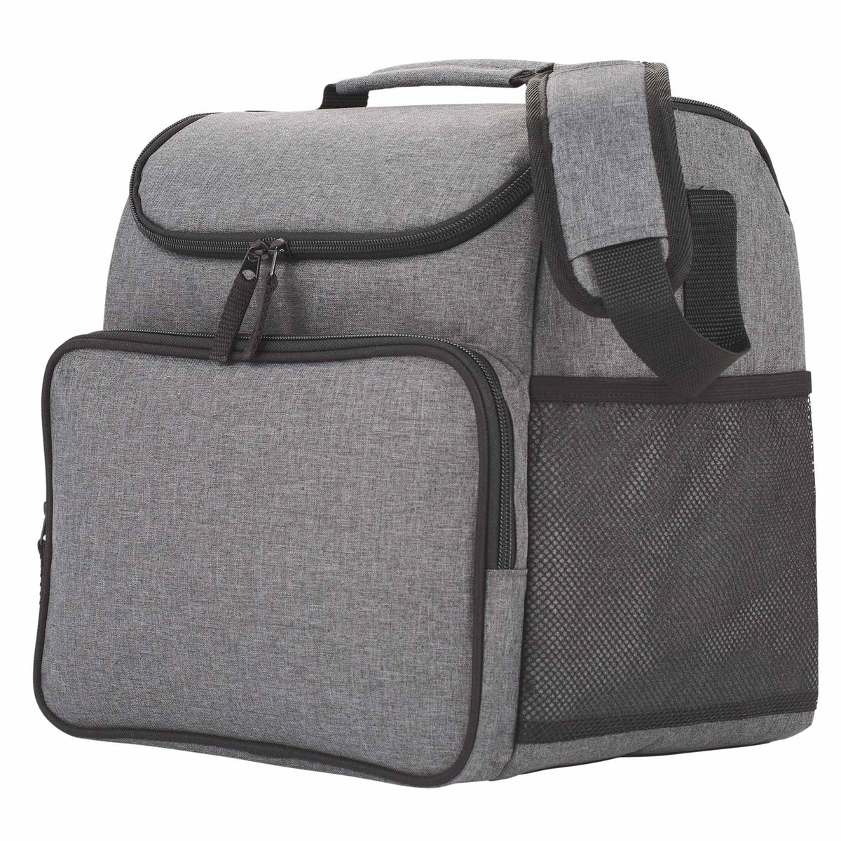 Break Time Recycled Event Cooler for 24 Cans Embroidery - Charcoal - Left Angle 3