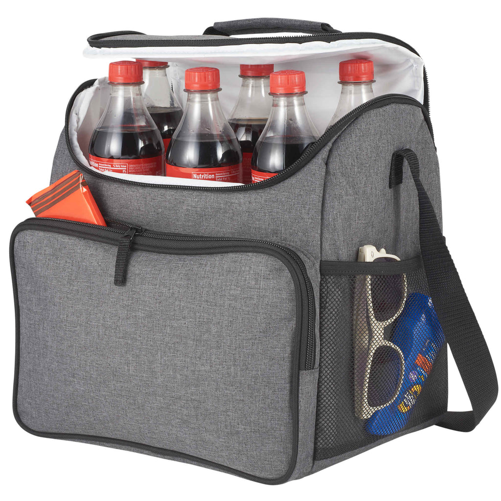 Break Time Recycled Event Cooler for 24 Cans Embroidery - Charcoal - Left Angle 4