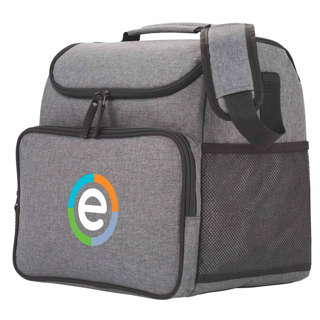 Break Time Recycled Event Cooler for 24 Cans Full Color - Charcoal - Left Angle