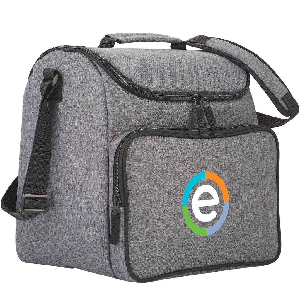 Break Time Recycled Event Cooler for 24 Cans Full Color - Charcoal - Right Angle