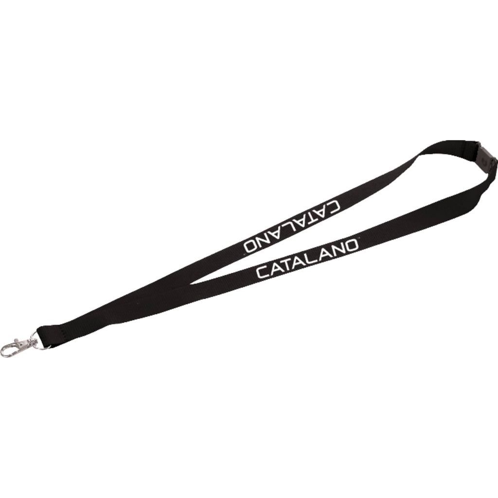 Breakaway Lanyard with Swivel Lobster Clip, 3/4 Inch Wide - Black - Front