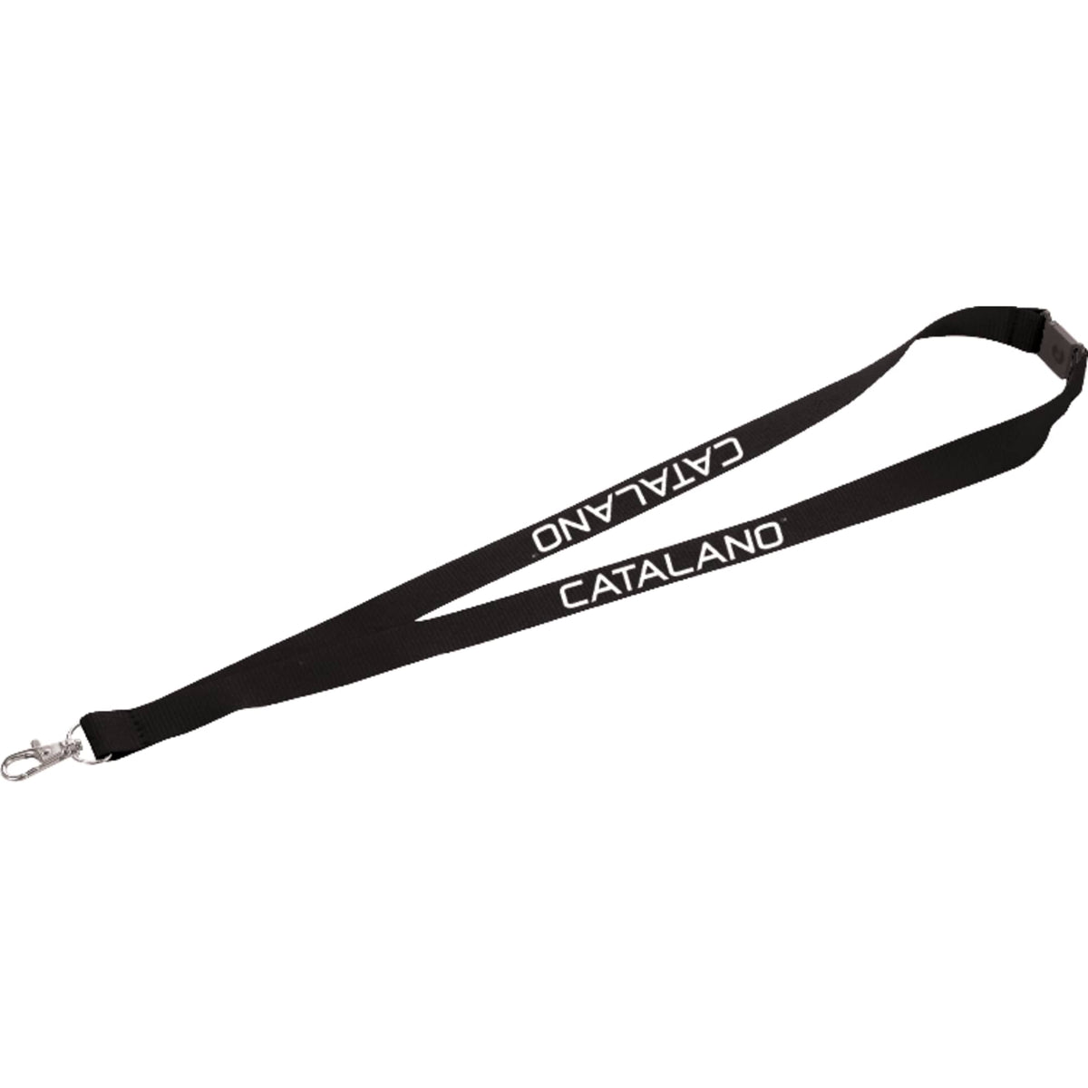 Breakaway Lanyard with Swivel Lobster Clip, 3/4 Inch Wide - Black - Front