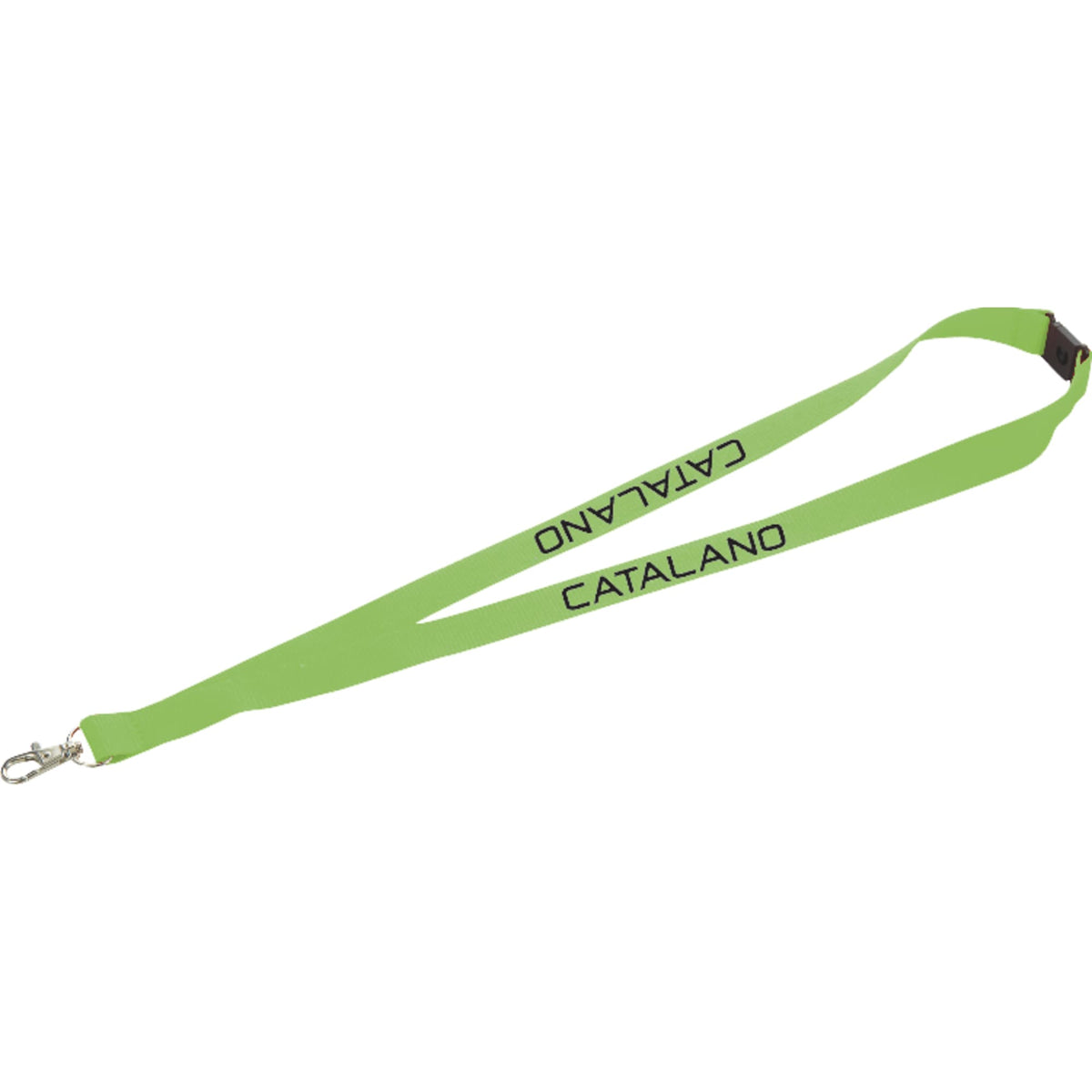 Breakaway Lanyard with Swivel Lobster Clip, 3/4 Inch Wide - Green - Front