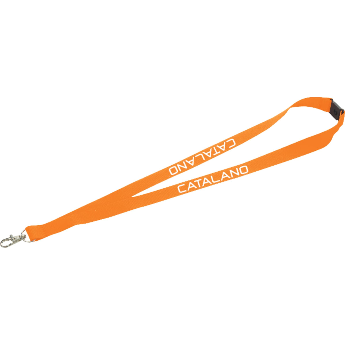 Breakaway Lanyard with Swivel Lobster Clip, 3/4 Inch Wide - Orange - Front