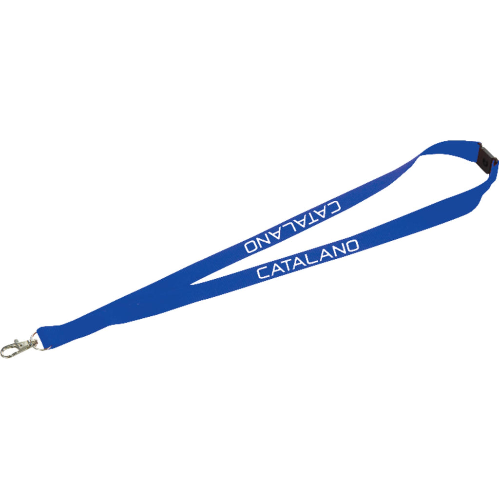 Breakaway Lanyard with Swivel Lobster Clip, 3/4 Inch Wide - Royal Blue - Front