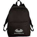 Breckenridge Backpack with Flap Front Pocket Embroidery - Black - Front