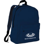 Breckenridge Backpack with Flap Front Pocket Embroidery - Navy Blue - Photo