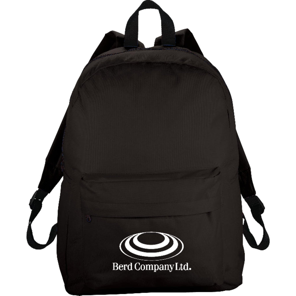 Breckenridge Backpack with Flap Front Pocket Full Color - Black - Front