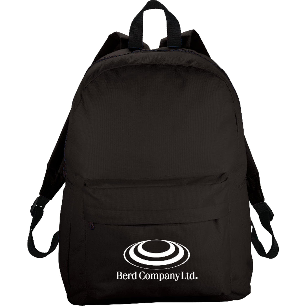 Breckenridge Backpack with Flap Front Pocket Full Color - Black - Front