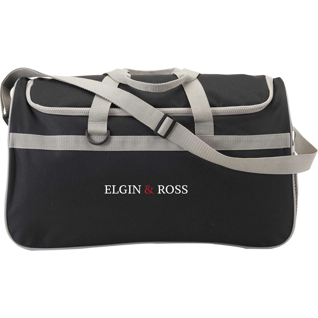 Breezy Duffel Bag with U-Shaped Opening in Recycled Polyester Embroidery - Black - Front