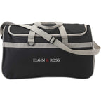 Breezy Duffel Bag with U-Shaped Opening in Recycled Polyester Embroidery - Black - Front