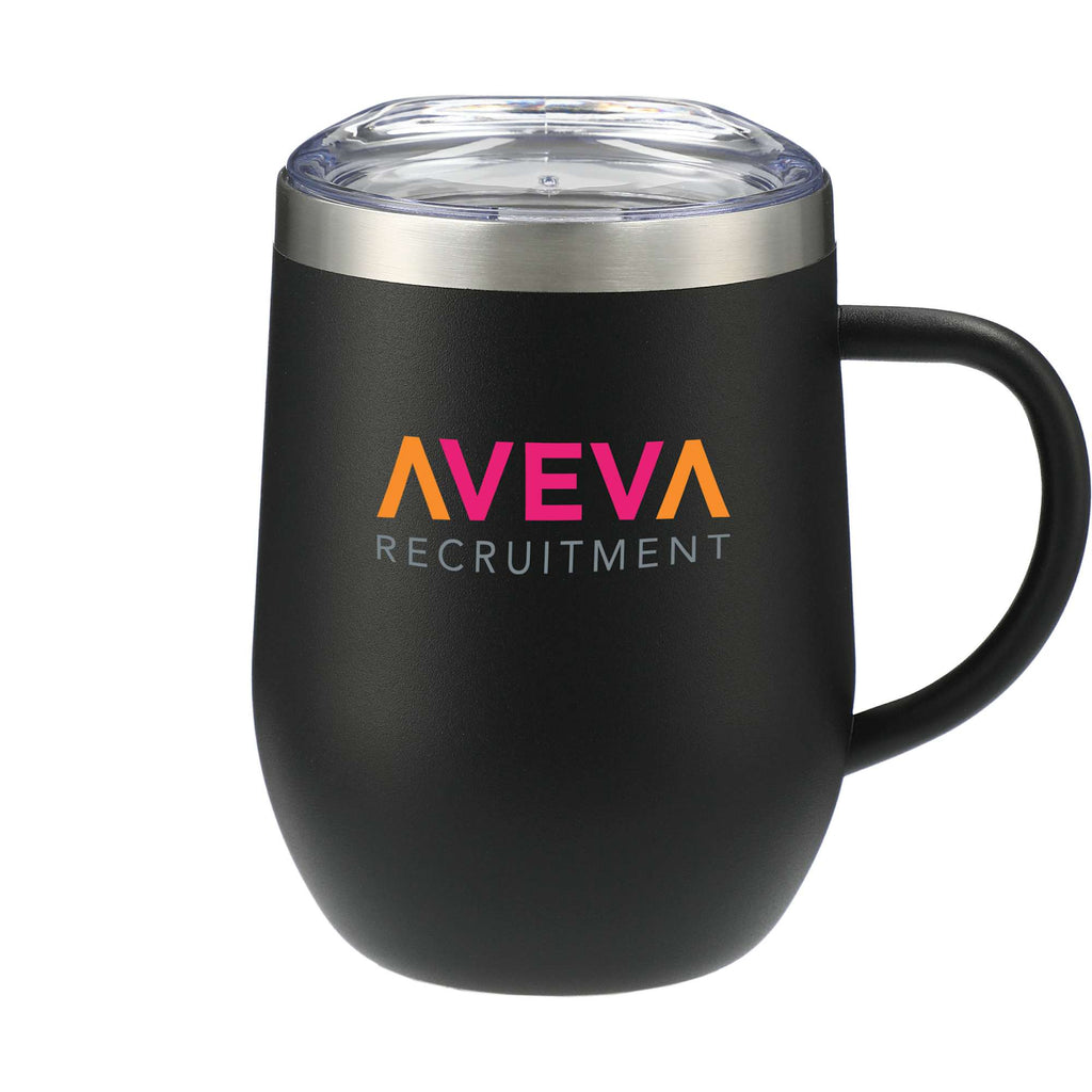 Brew Copper Insulated Coffee Mug, 12 oz - Black - Front