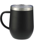 Brew Copper Insulated Coffee Mug, 12 oz Laser Engraving - Black - Back