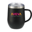 Brew Copper Insulated Coffee Mug, 12 oz Laser Engraving - Black - Front