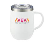 Brew Copper Insulated Coffee Mug, 12 oz Laser Engraving - White - Front