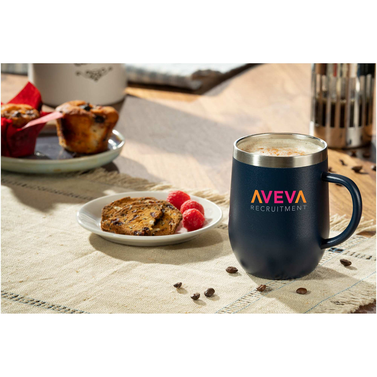 Brew Copper Insulated Coffee Mug, 12 oz - Navy - Front