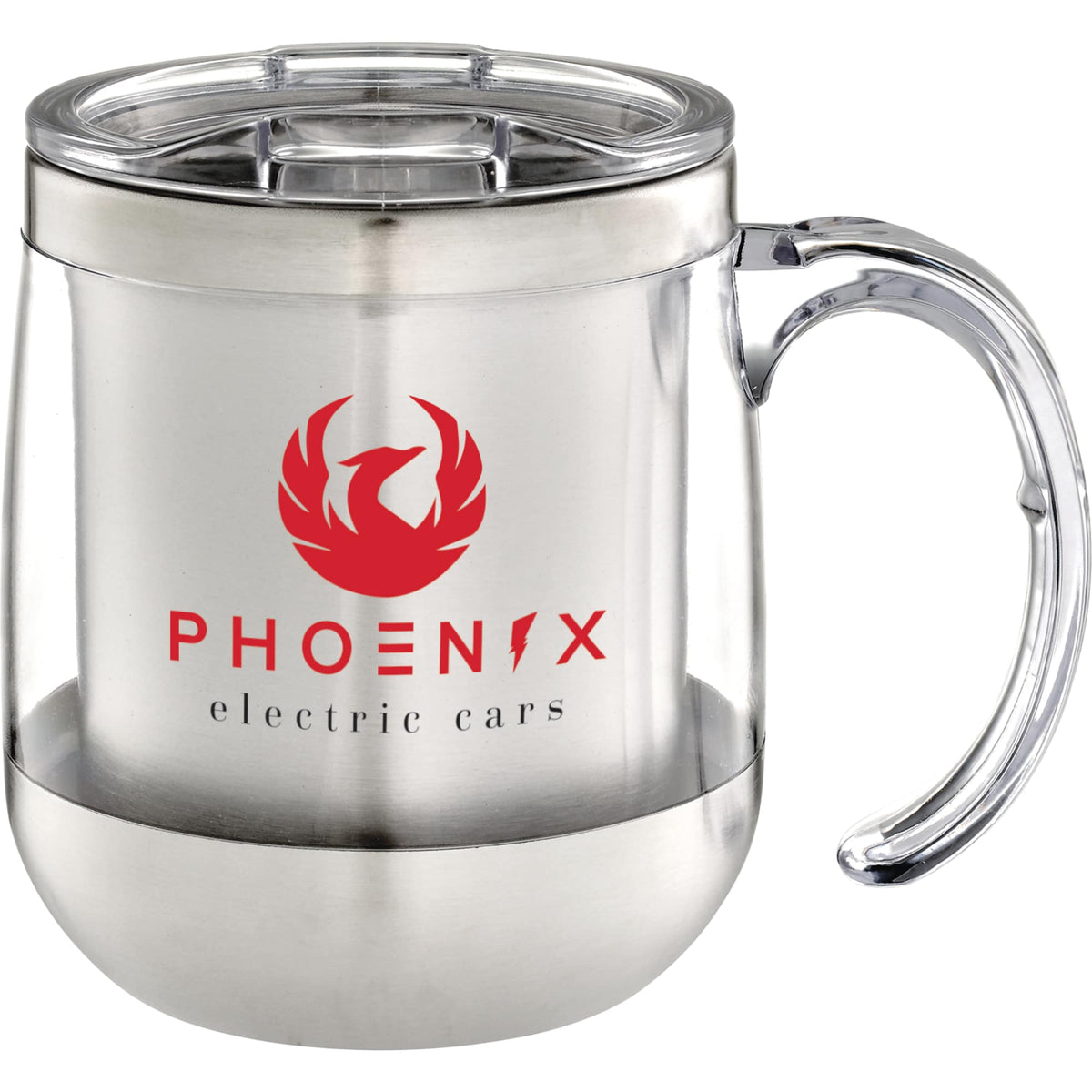 Brew Insulated Desk Mug with Steel Liner, 14 oz - Clear - Front